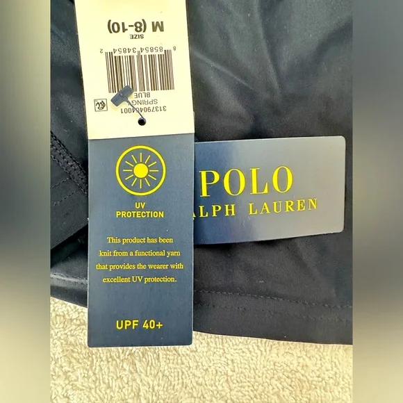 Polo Ralph Lauren Pool Bear Stretch Rash Guard Swim Top M 8 - 10 140 kids